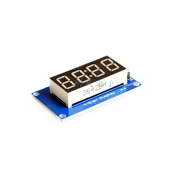 4-digit digital display module LED brightness adjustable with clock po ...