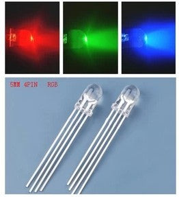 5MM F5 full-color RGB light emitting tube ultra bright red green blue  transparent common cathode lamp beads led lights legs